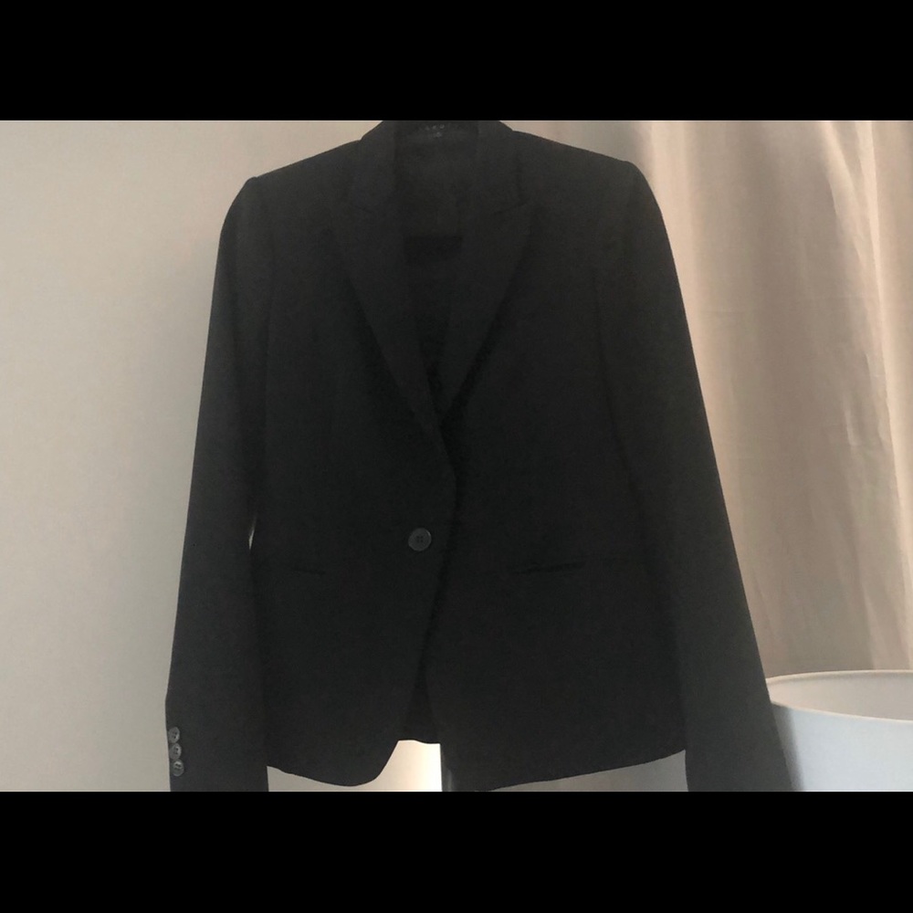 Theory black wool pants and blazer set (size 4)